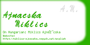 ajnacska miklics business card